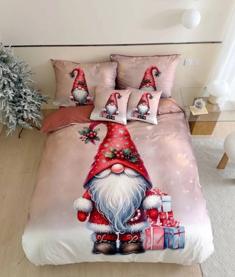 Vianočné foto obliečky ČERVENÝ GNÓM