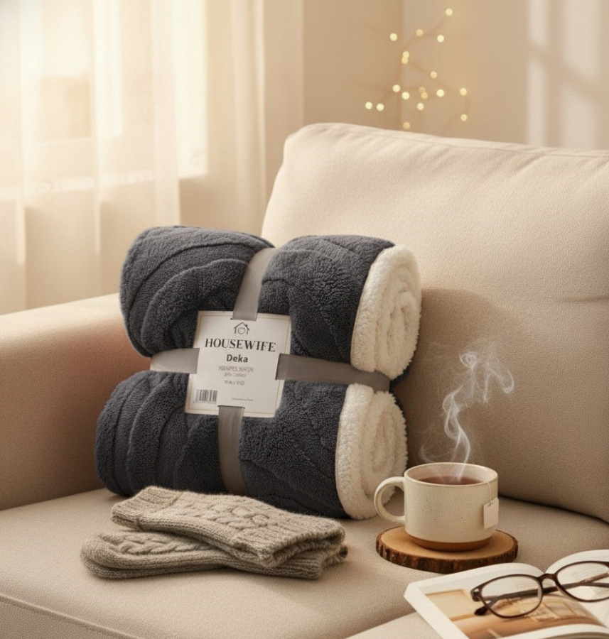 Deka s barančekom WINTER DARK GREY – tmavosivá