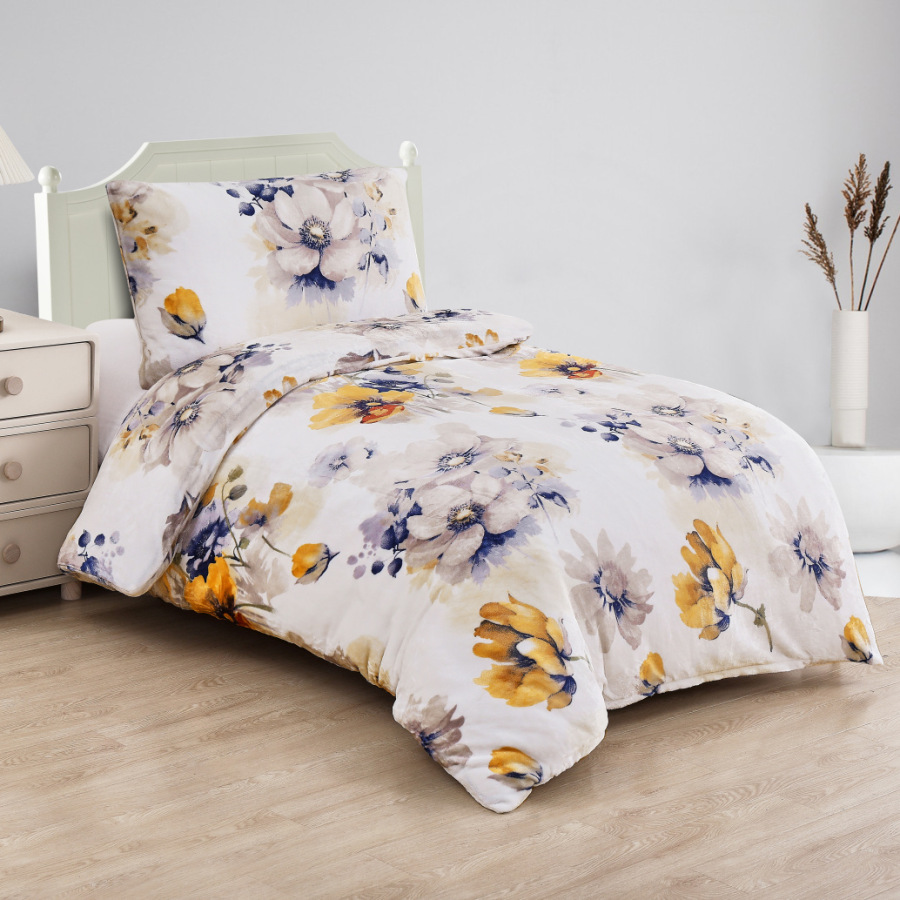 Mikroplyšové obliečky KVETY farebné