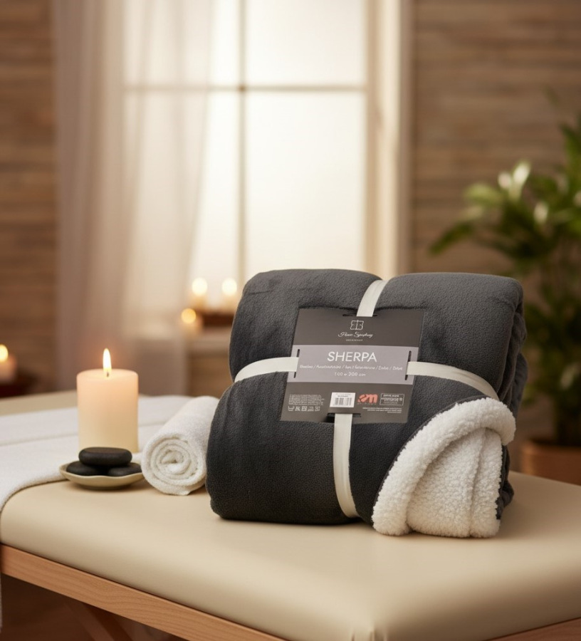 Deka s barančekom SHERPA DARK GREY – tmavosivá