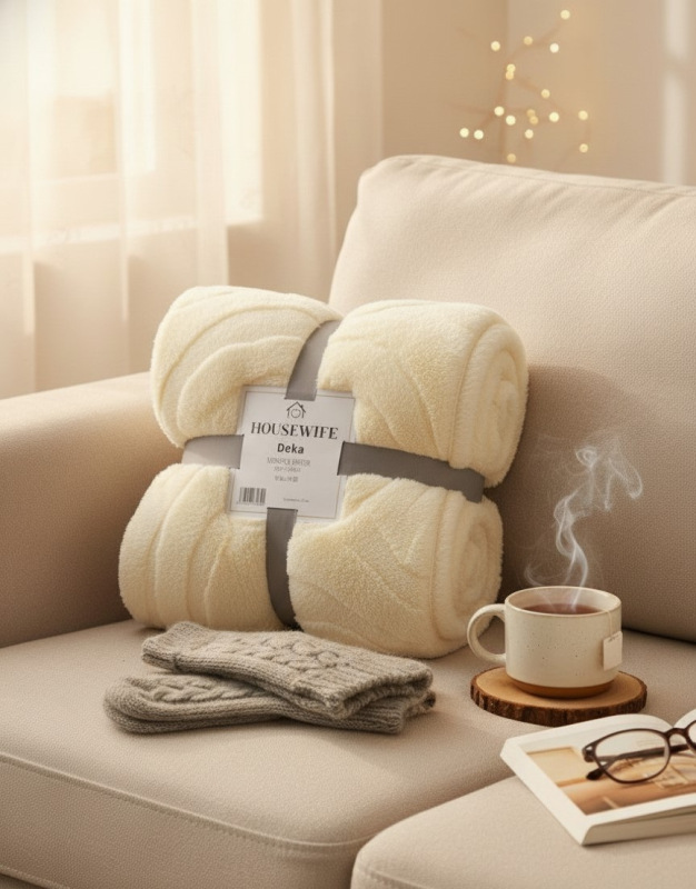 Deka s barančekom WINTER CREAM – smotanová