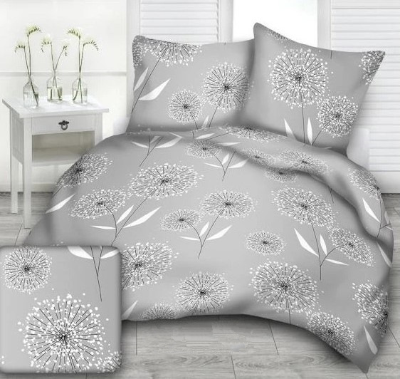 Bavlnené obliečky DeLuxe PÚPAVA SIVÁ