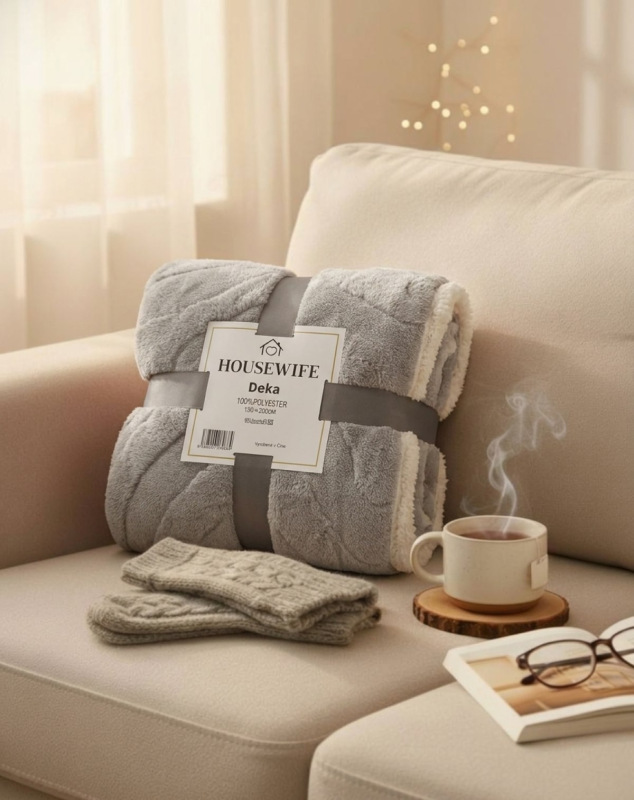 Deka s barančekom WINTER LIGHT GREY – svetlosivá