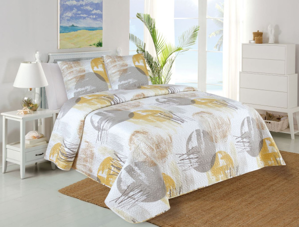 Prehoz na posteľ 220x240 cm RONDA, 2 ks obliečka 45x45 cm