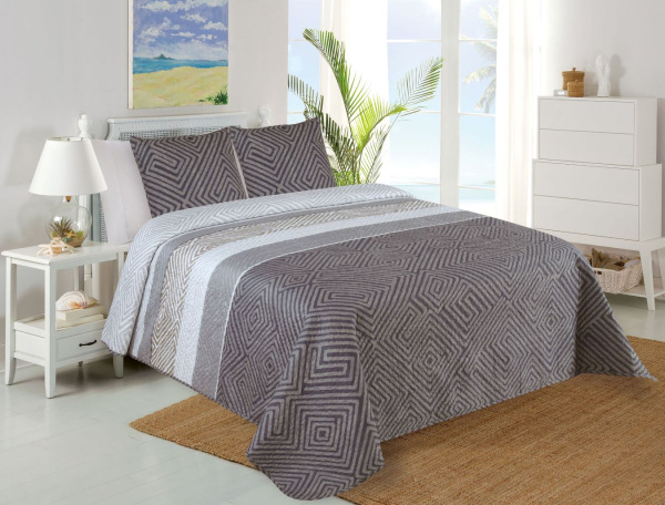 Prehoz na posteľ 220x240 cm PLAZA, 2 ks obliečka 45x45 cm